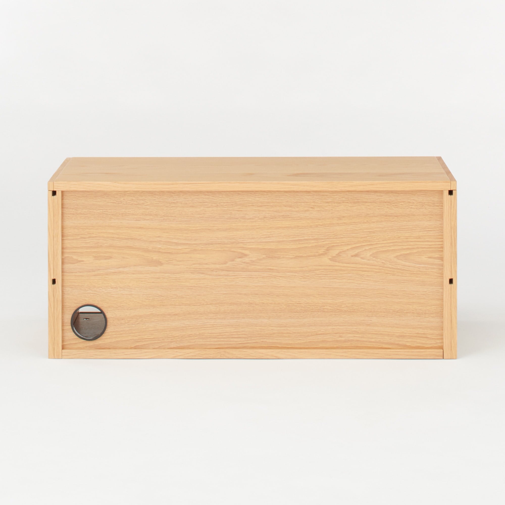 【新古品】スチールユニットシェルフ用・ボックス・ガラス引き戸・オーク材