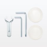 【新古品】スチールユニットシェルフ用つっぱりパーツ・中・ライトグレー