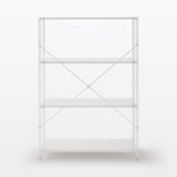 【新古品】スチールユニットシェルフ・スチール棚セット・ワイド・中・ライトグレー