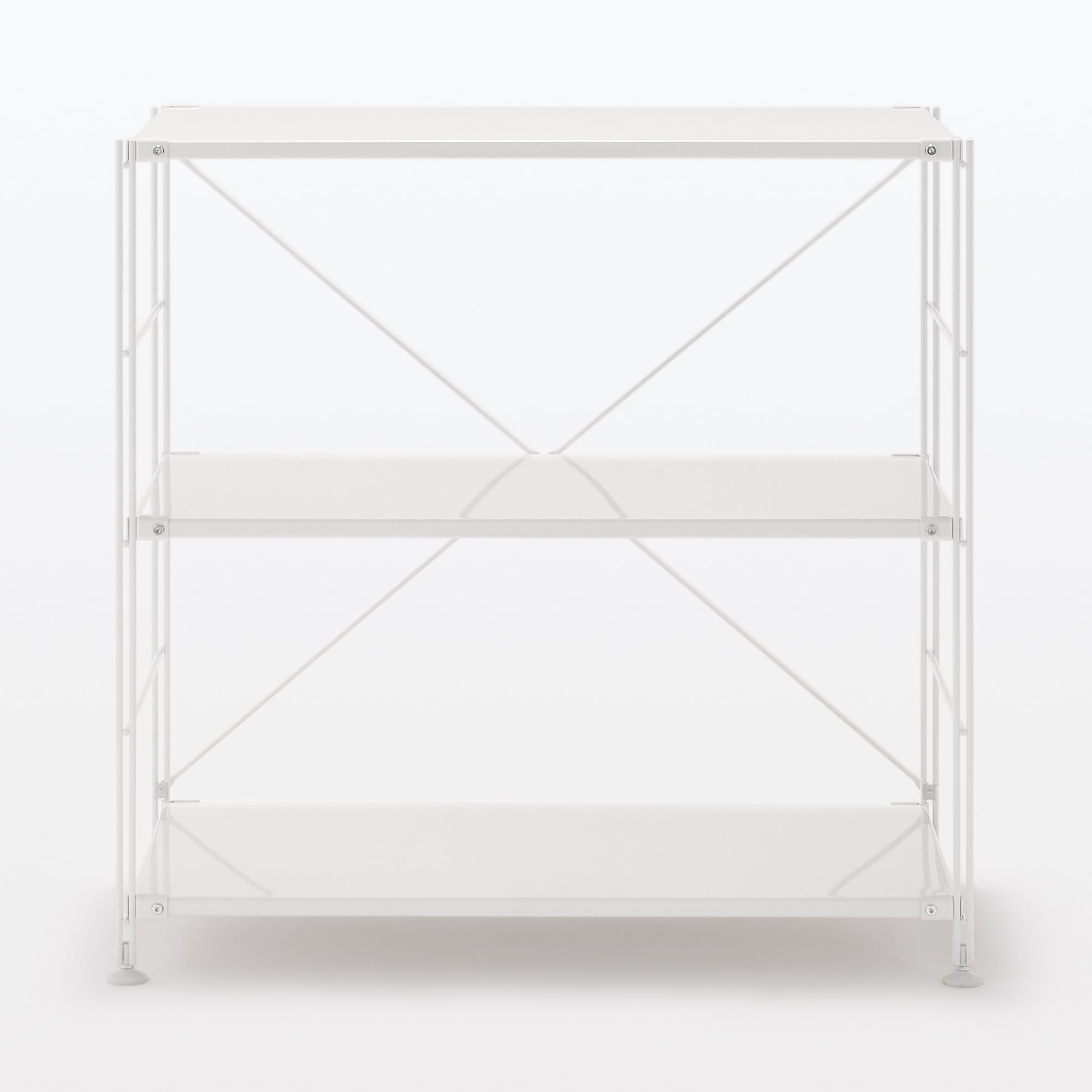 【新古品】スチールユニットシェルフ・スチール棚セット・ワイド・小・ライトグレー