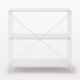 【新古品】スチールユニットシェルフ・スチール棚セット・ワイド・小・ライトグレー