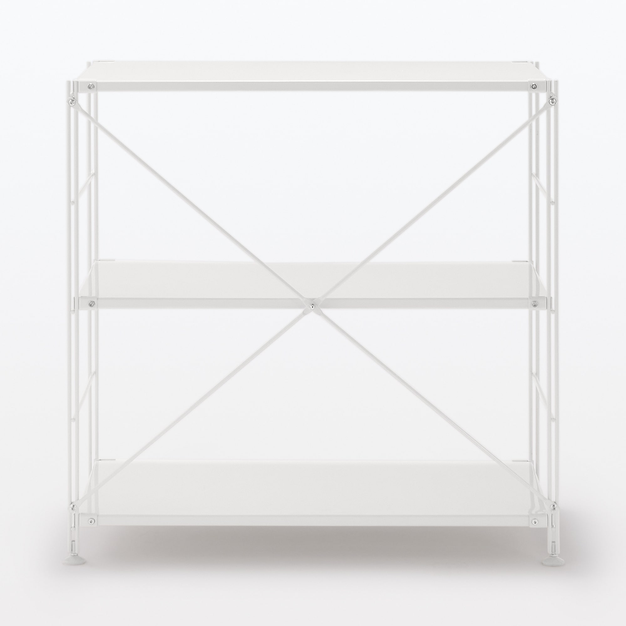 【新古品】スチールユニットシェルフ・スチール棚セット・ワイド・小・ライトグレー