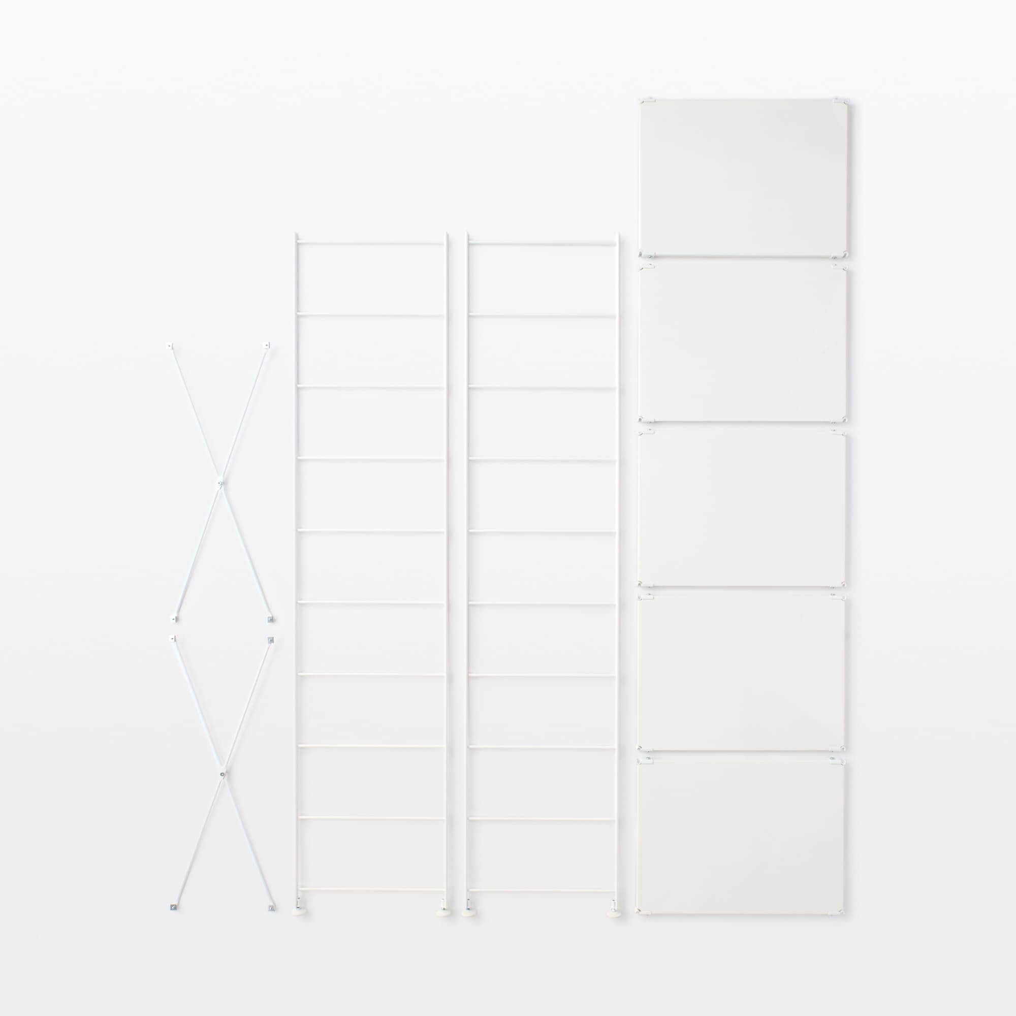 【新古品】スチールユニットシェルフ・スチール棚セット・大・ライトグレー