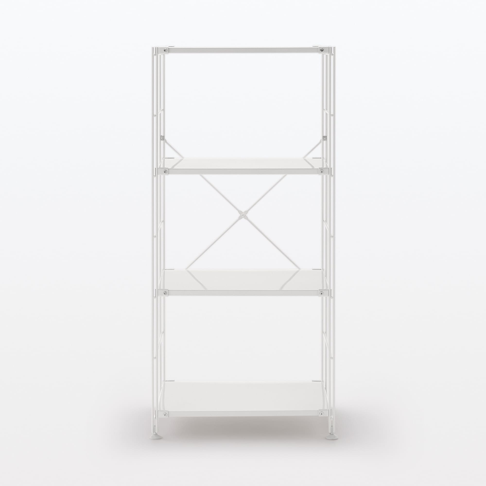 【新古品】スチールユニットシェルフ・スチール棚セット・中・ライトグレー