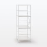 【新古品】スチールユニットシェルフ・スチール棚セット・中・ライトグレー