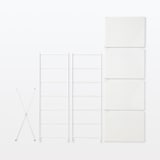 【新古品】スチールユニットシェルフ・スチール棚セット・中・ライトグレー