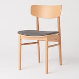 【中古品】ラウンドチェア・布座・オーク材