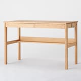 【中古品】オーク無垢材デスク（引出・足元棚付）