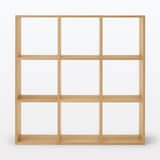 【中古品】スタッキングシェルフセット・３段×３列・オーク材