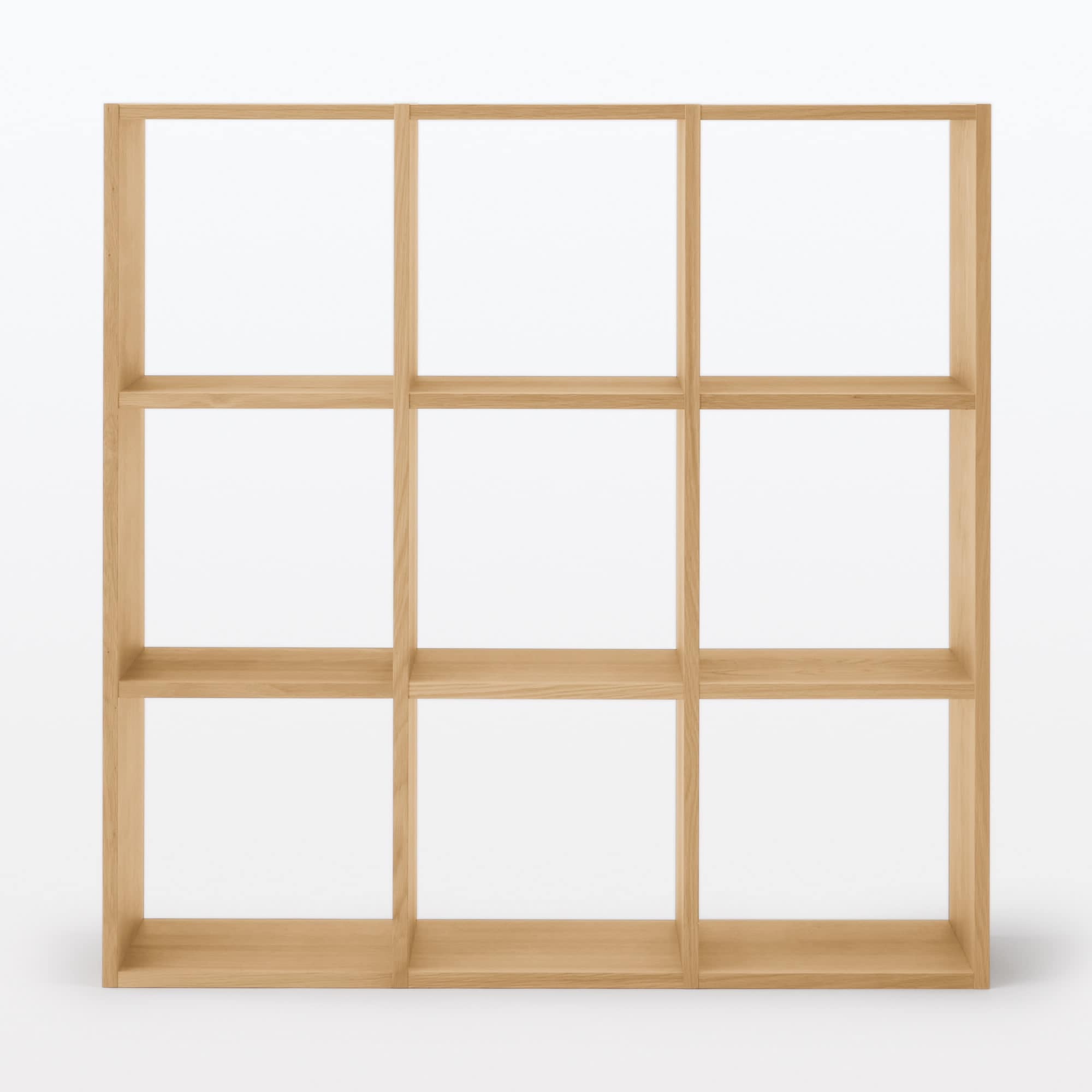 【中古品】スタッキングシェルフセット・３段×３列・オーク材