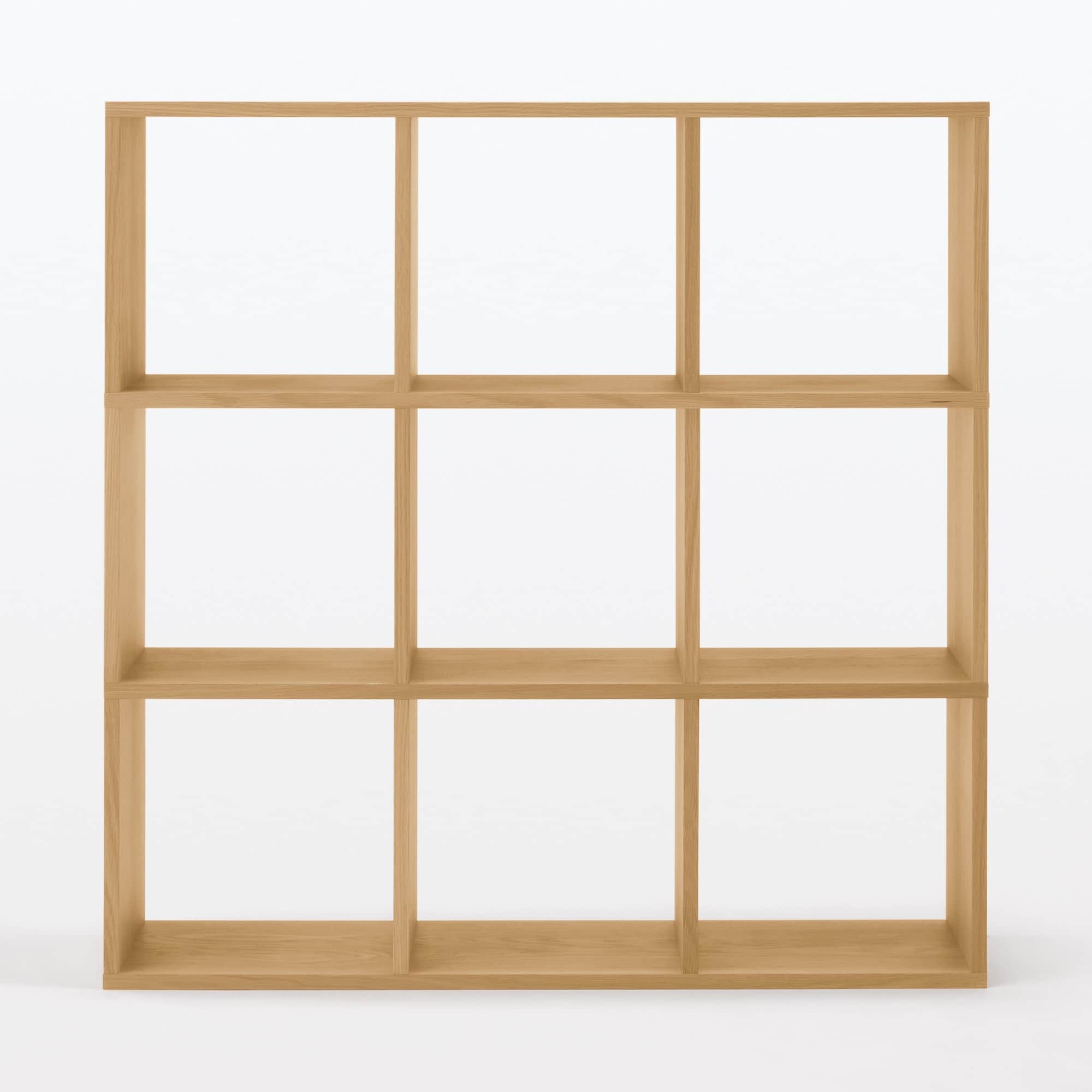 【中古品】スタッキングシェルフセット・３段×３列・オーク材