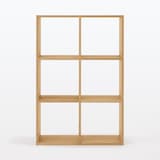 【中古品】スタッキングシェルフセット・３段×２列・オーク材