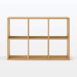 【中古品】スタッキングシェルフセット・３段×２列・オーク材