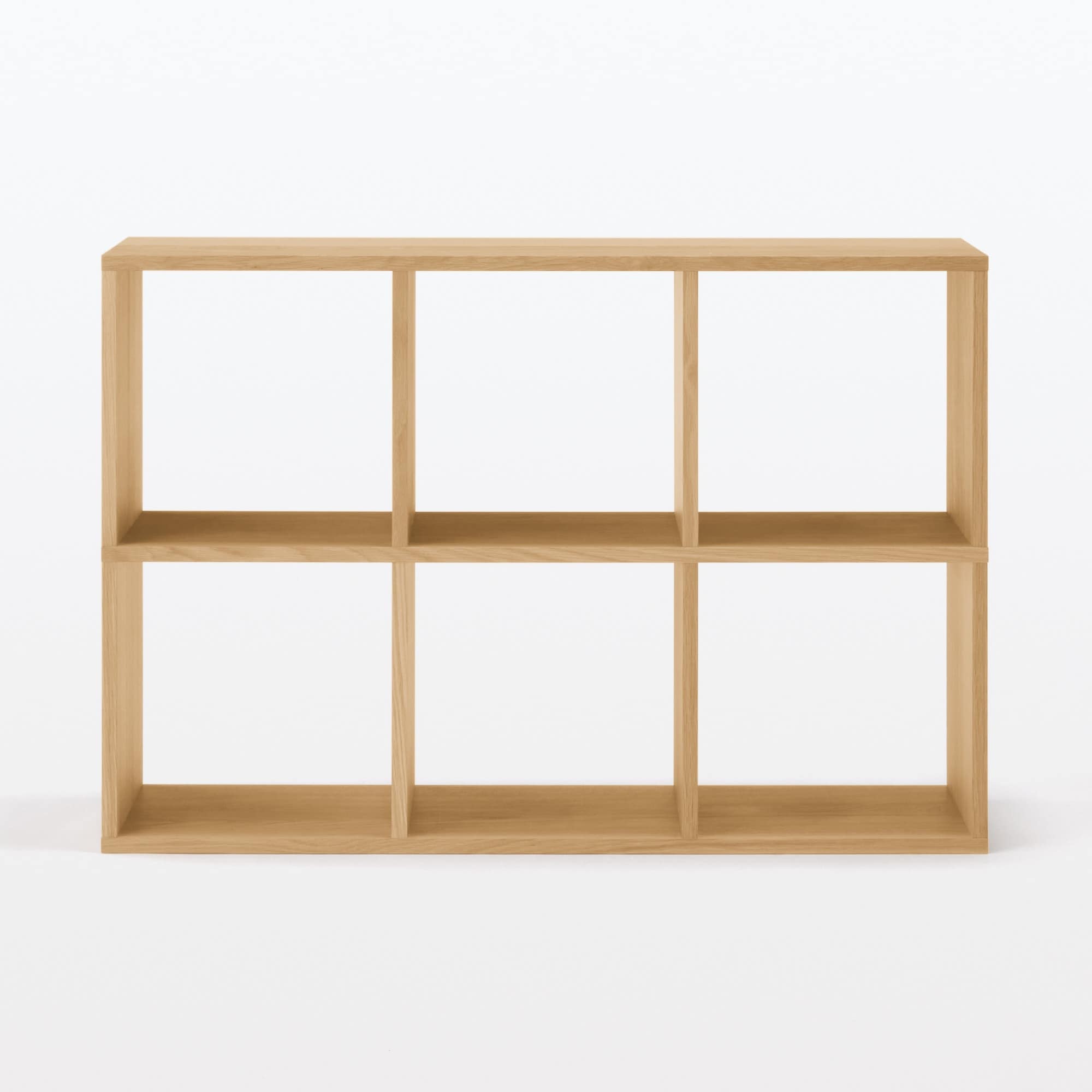 【中古品】スタッキングシェルフセット・３段×２列・オーク材