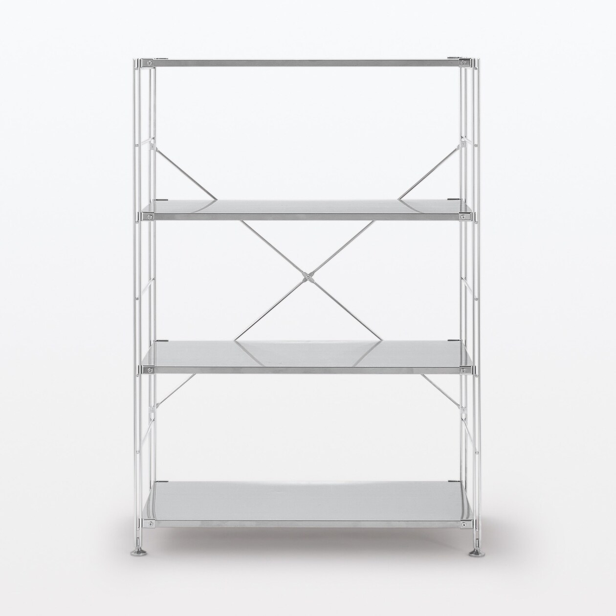 【中古品】ステンレスユニットシェルフ　ステンレス棚セット　ワイド　中