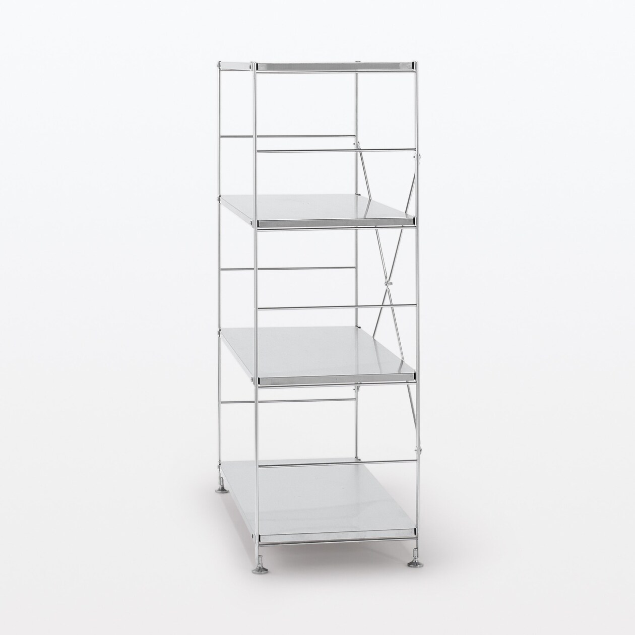 【中古品】ステンレスユニットシェルフ　ステンレス棚セット　ワイド　中