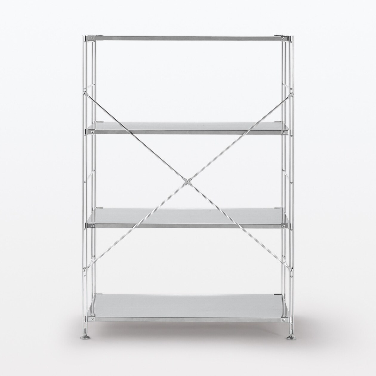 【中古品】ステンレスユニットシェルフ　ステンレス棚セット　ワイド　中