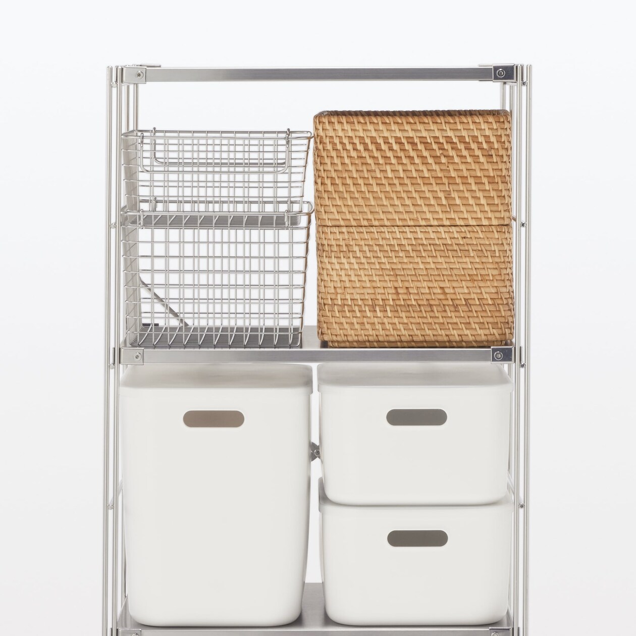 【中古品】ステンレスユニットシェルフ　ステンレス棚セット　小