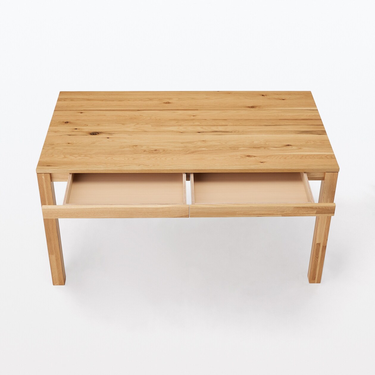 【中古品】木製テーブル　引出付　節あり　幅１４０ｃｍ