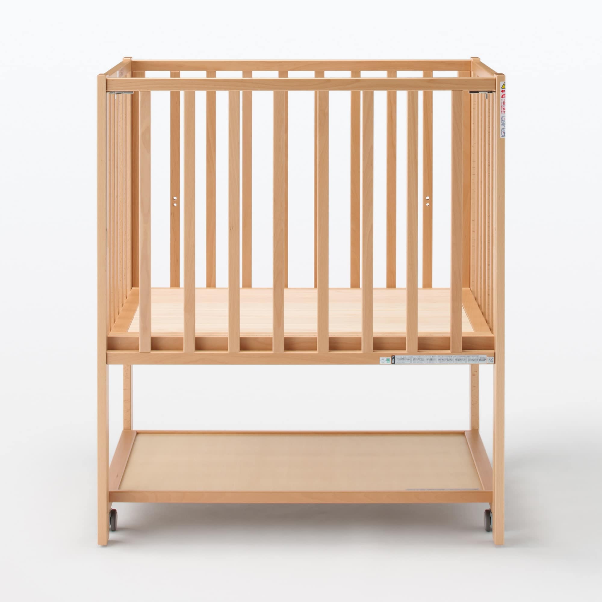 【中古品】ビーチ材　ベビーベッド