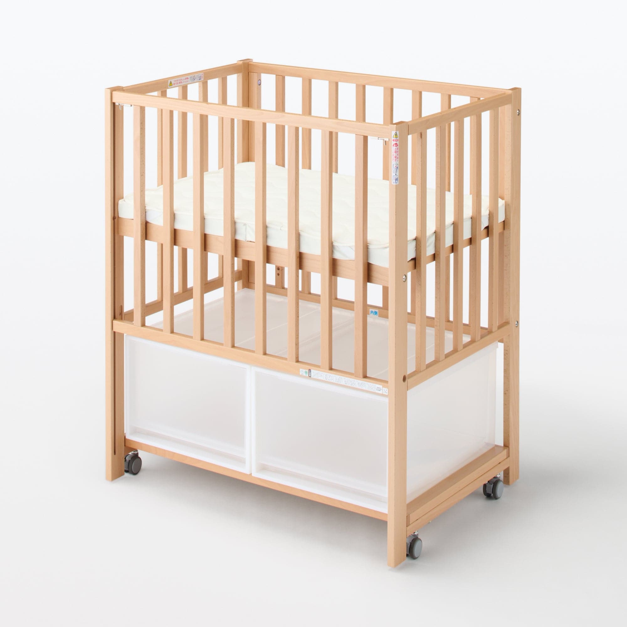 【中古品】ビーチ材　ベビーベッド