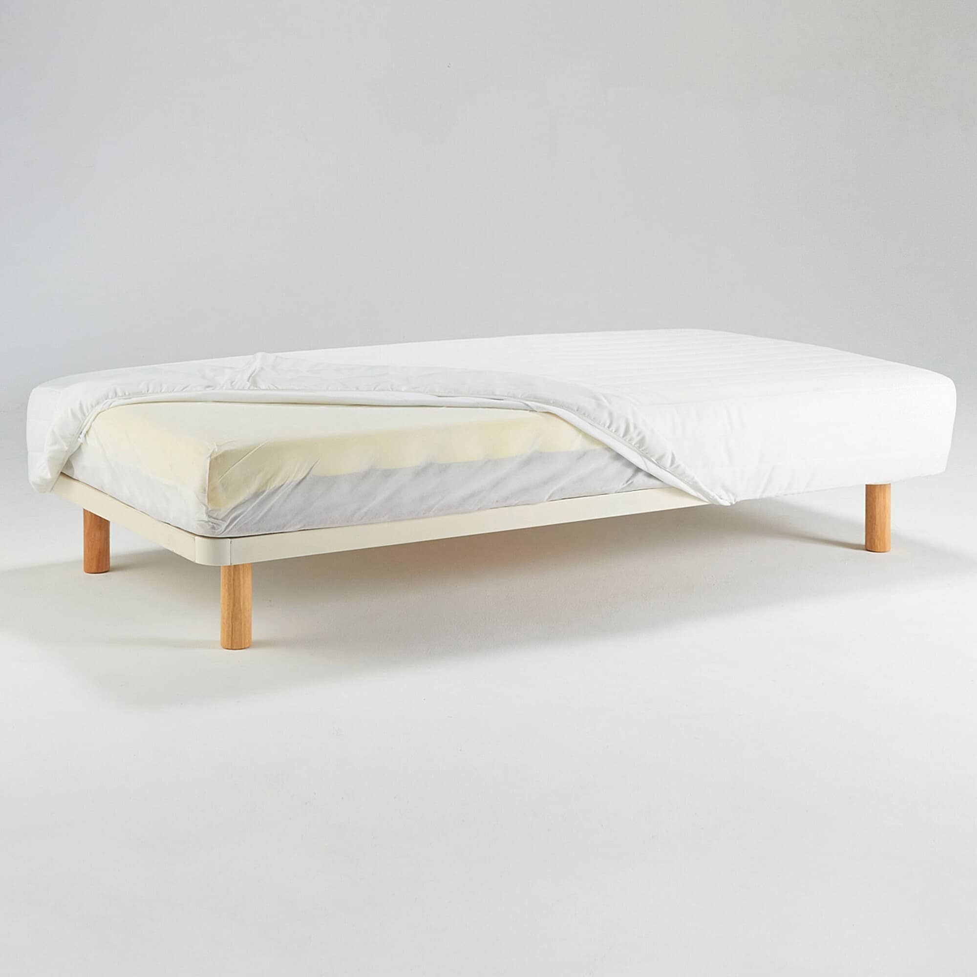 【中古品】脚付マットレス・高密度ポケットコイル・セミダブル（洗えるカバー）