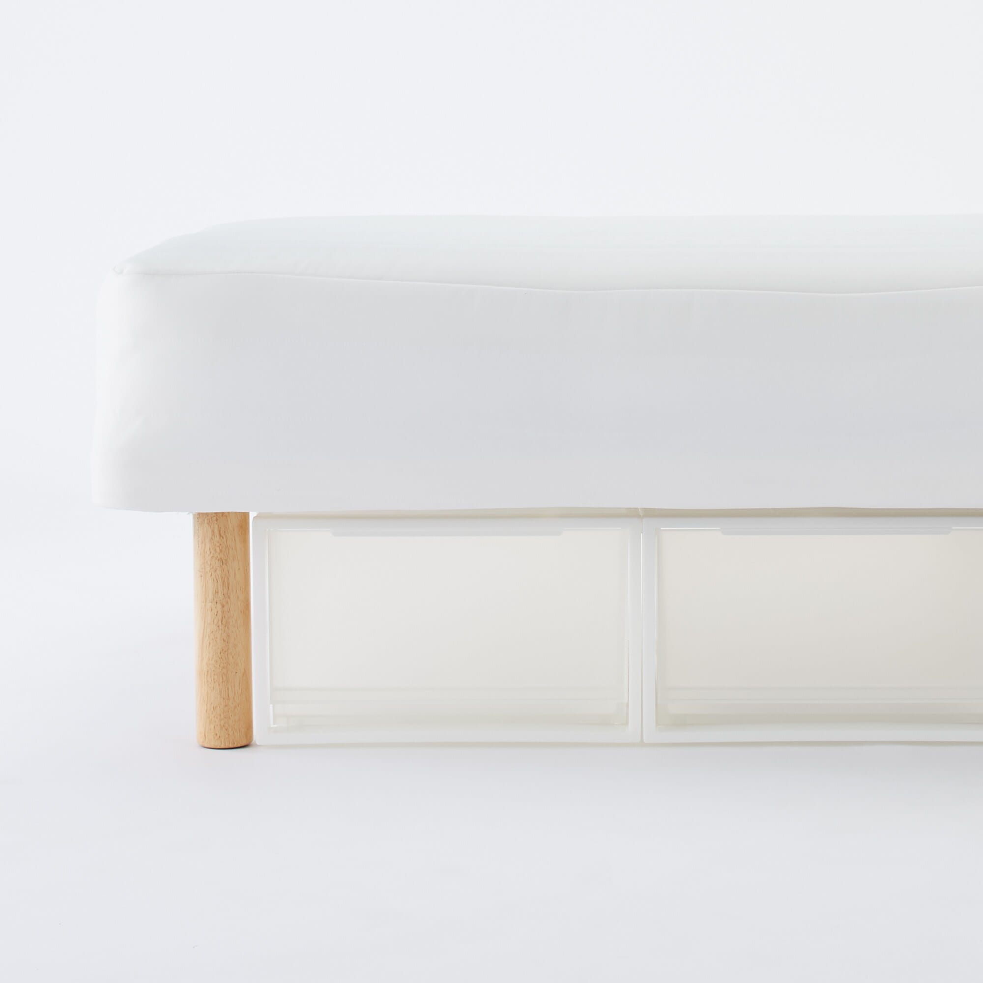 【中古品】脚付マットレス・高密度ポケットコイル・セミダブル（洗えるカバー）