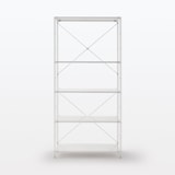 【中古品】スチールユニットシェルフ・スチール棚セット・ワイド・大・ライトグレー