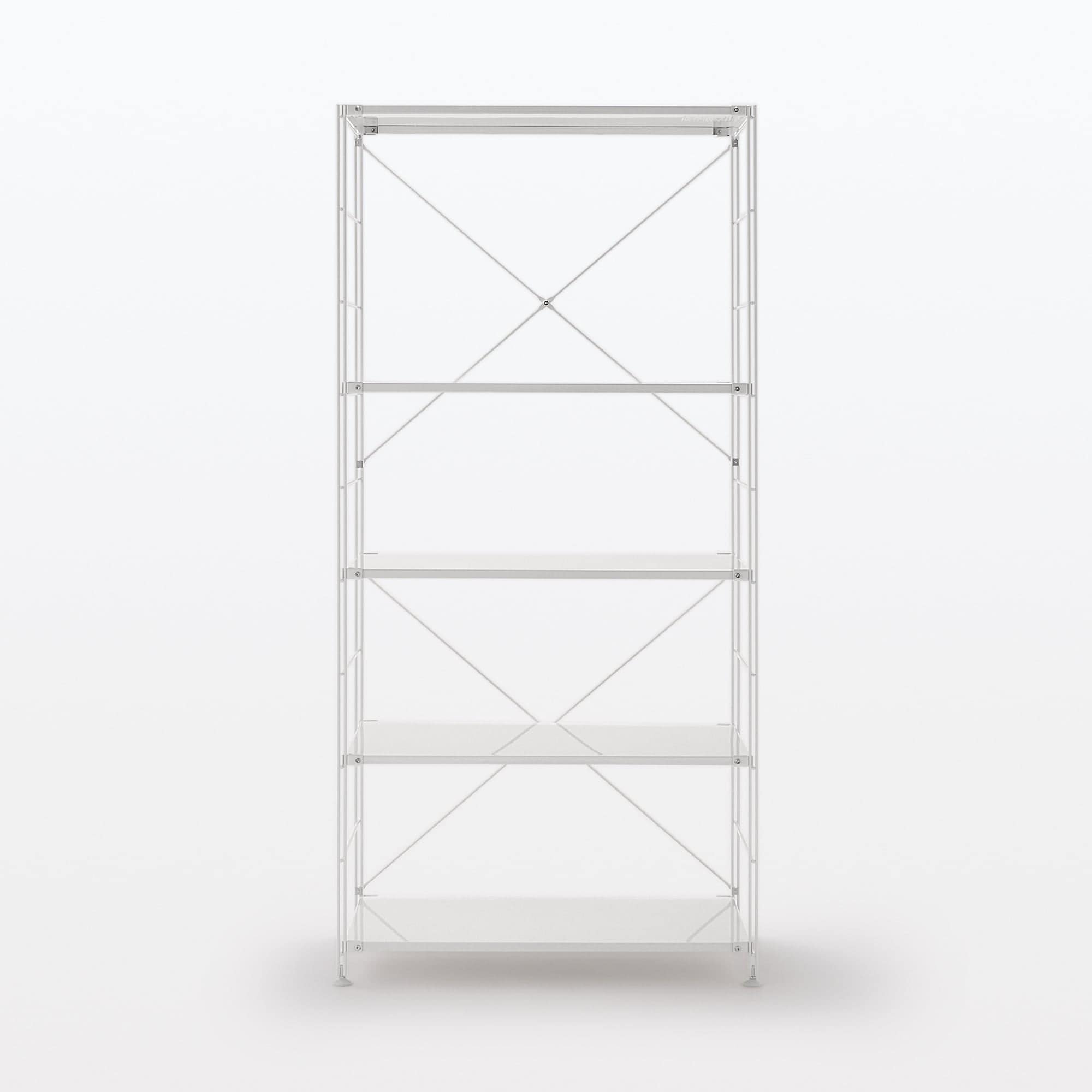 【中古品】スチールユニットシェルフ・スチール棚セット・ワイド・大・ライトグレー