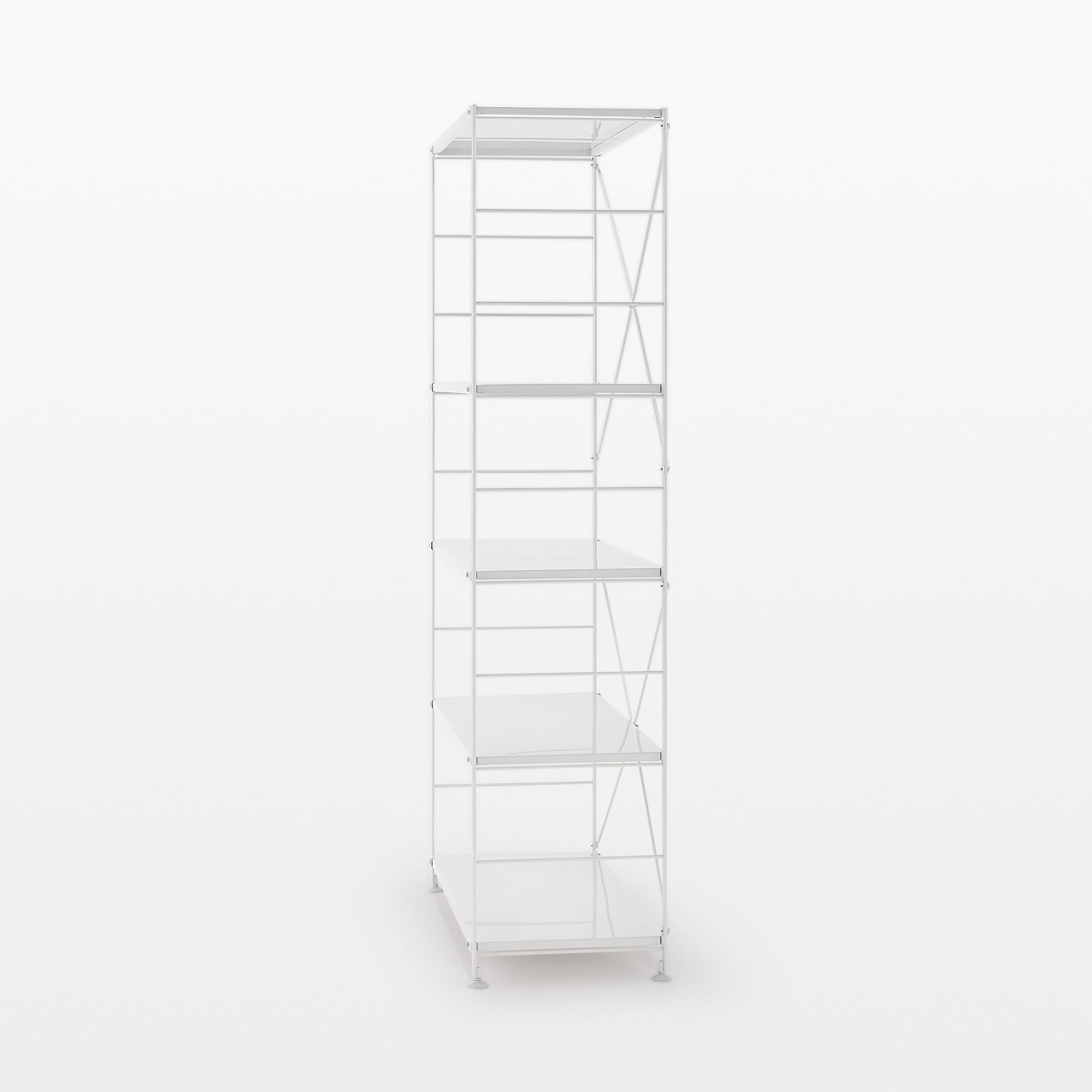 【中古品】スチールユニットシェルフ・スチール棚セット・ワイド・大・ライトグレー