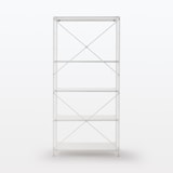 【中古品】スチールユニットシェルフ・スチール棚セット・ワイド・大・ライトグレー