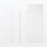 【中古品】スチールユニットシェルフ・スチール棚セット・ワイド・大・ライトグレー