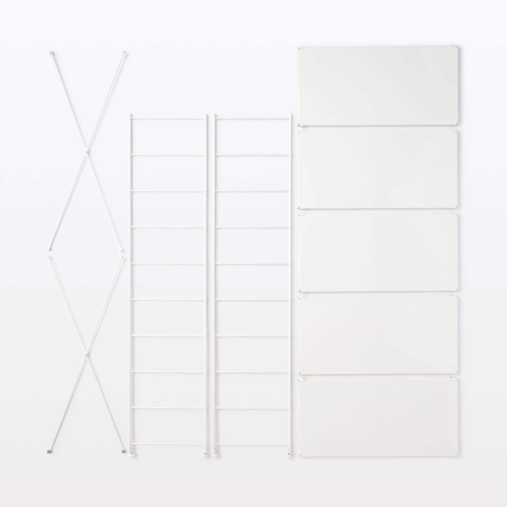 【中古品】スチールユニットシェルフ・スチール棚セット・ワイド・大・ライトグレー