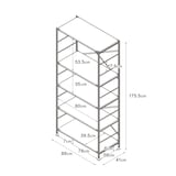 【中古品】スチールユニットシェルフ・スチール棚セット・ワイド・大・ライトグレー