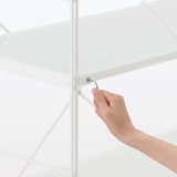 【中古品】スチールユニットシェルフ・スチール棚セット・ワイド・中・ライトグレー