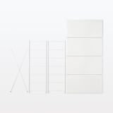 【中古品】スチールユニットシェルフ・スチール棚セット・ワイド・中・ライトグレー