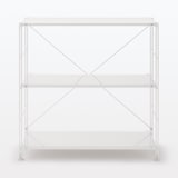 【中古品】スチールユニットシェルフ・スチール棚セット・ワイド・小・ライトグレー