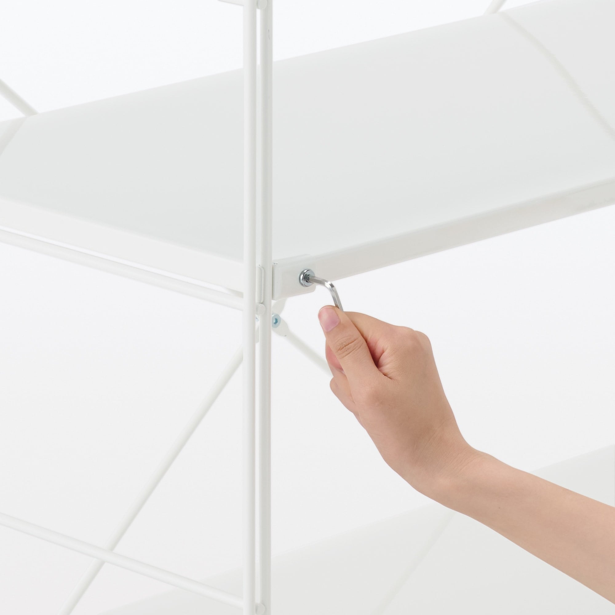 【中古品】スチールユニットシェルフ・スチール棚セット・ワイド・小・ライトグレー