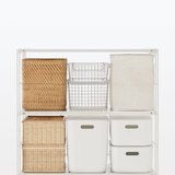 【中古品】スチールユニットシェルフ・スチール棚セット・ワイド・小・ライトグレー