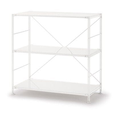 【中古品】スチールユニットシェルフ・スチール棚セット・ワイド・ライトグレー