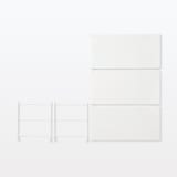 【中古品】スチールユニットシェルフ・スチール棚セット・ワイドミニ・ライトグレー