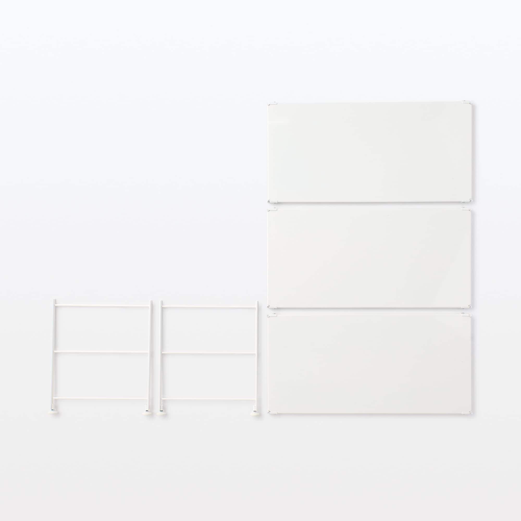 【中古品】スチールユニットシェルフ・スチール棚セット・ワイドミニ・ライトグレー