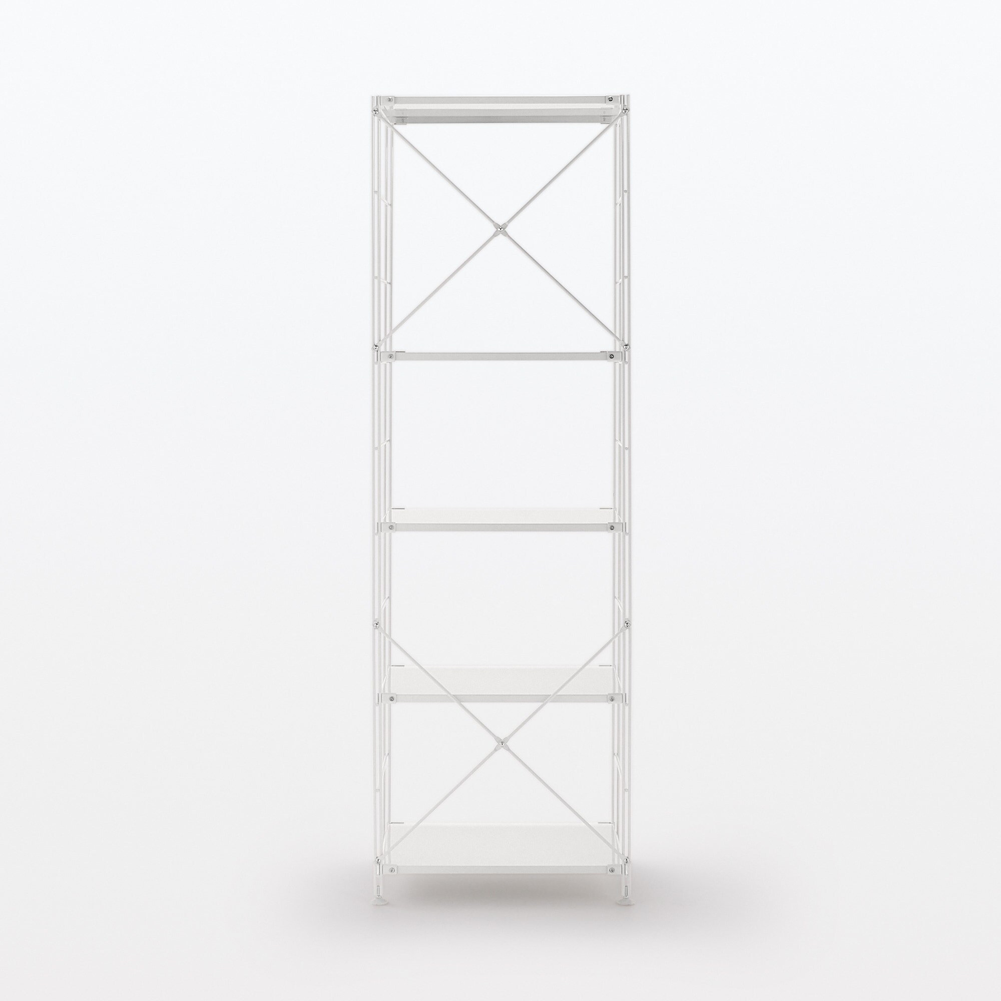 【中古品】スチールユニットシェルフ・スチール棚セット・大・ライトグレー