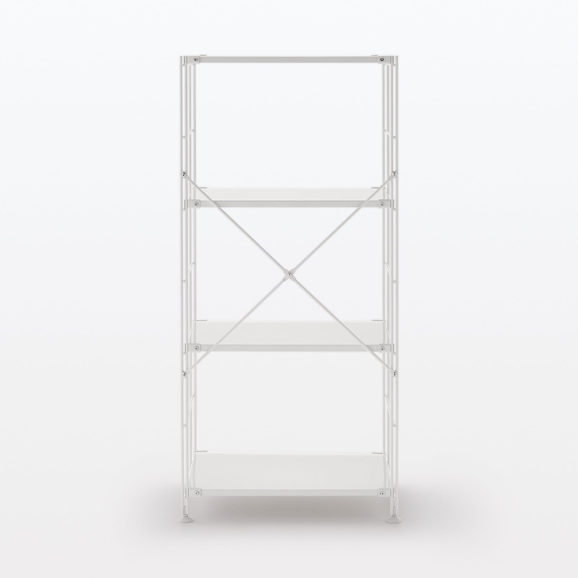 【中古品】スチールユニットシェルフ・スチール棚セット・中・ライトグレー