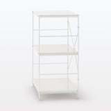 【中古品】スチールユニットシェルフ・スチール棚セット・小・ライトグレー