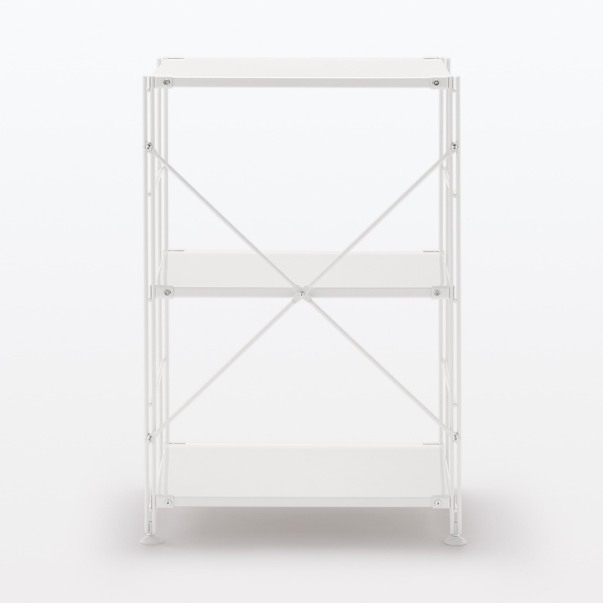 中古品】スチールユニットシェルフ・スチール棚セット・小・ライト