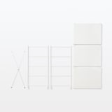 【中古品】スチールユニットシェルフ・スチール棚セット・小・ライトグレー