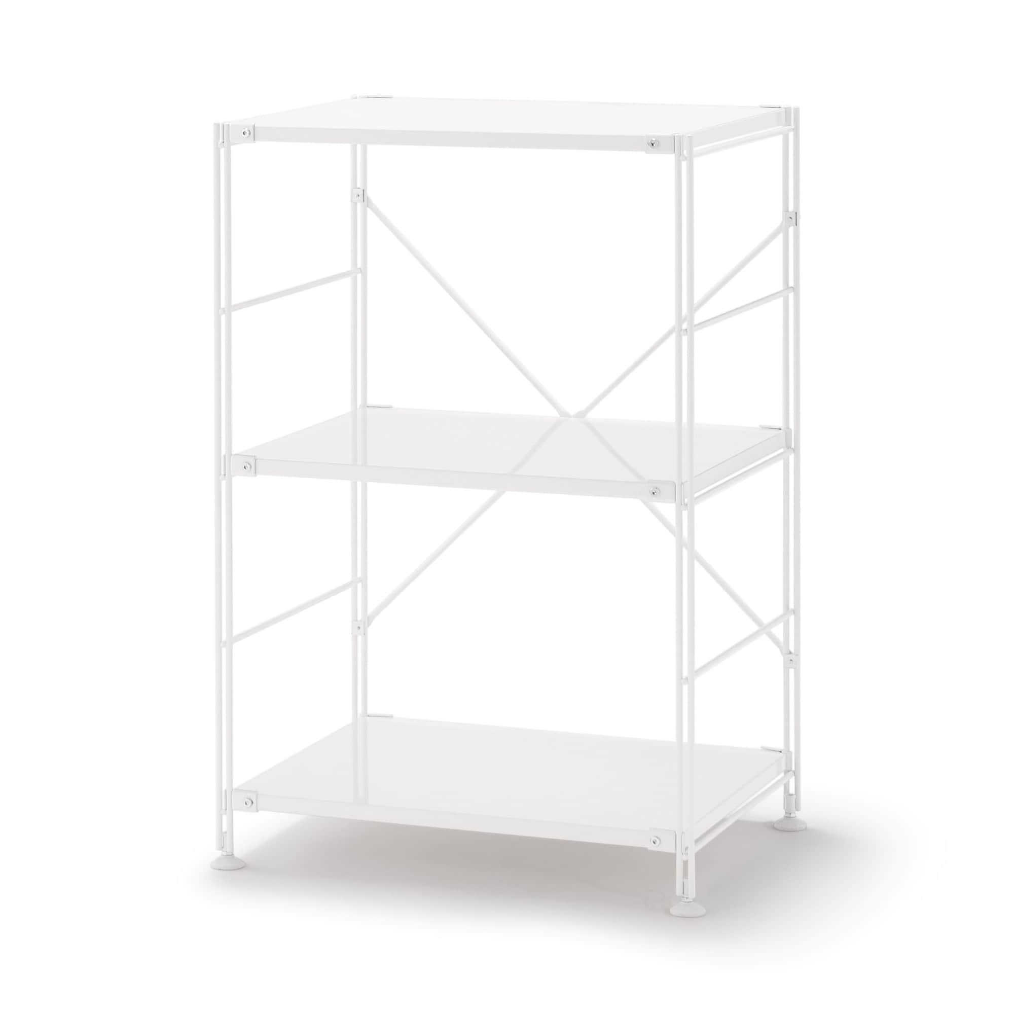 【中古品】スチールユニットシェルフ・スチール棚セット・小・ライトグレー