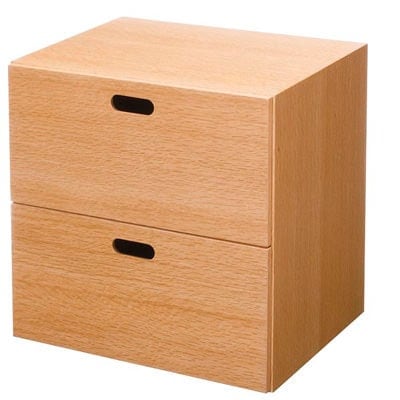 スタッキングチェスト・引出し・２段／オーク材