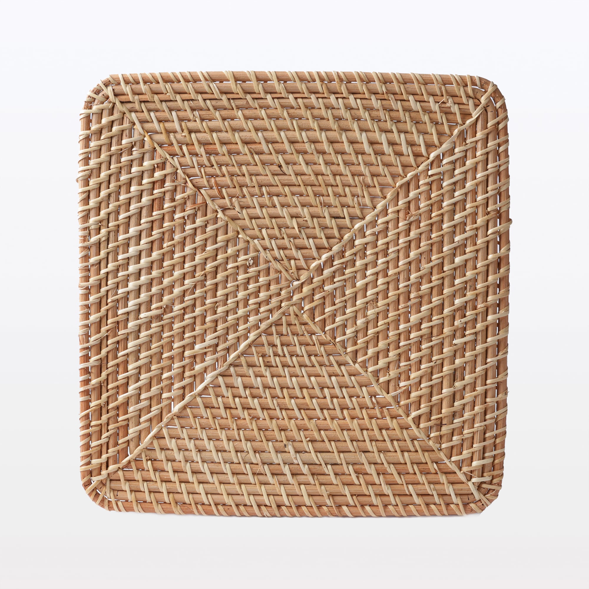 重なるラタン角型バスケット用フタ